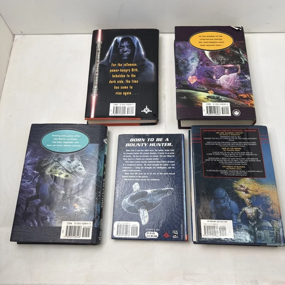 Books‎ Star Wars 5 Lot DARTH M,SHADOW H, 2 New Jedi Order ,New Rebel,Boba,Hcover